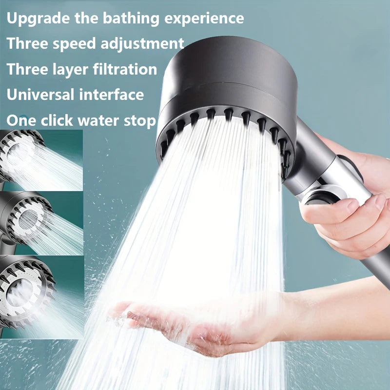 AquaFlow 3-in-1 High-Pressure Filtered Shower Head